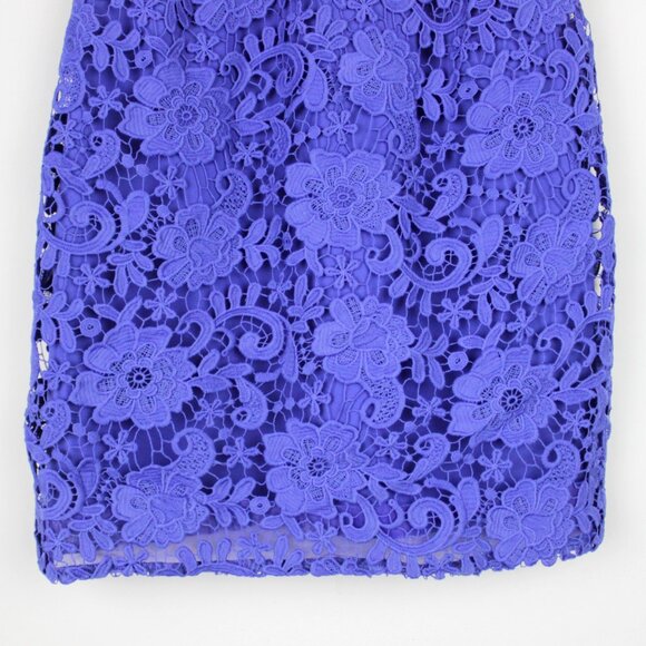 NWT J. Crew Lace Overlay Blue Sheath Dress, Cocktail Dress, Wedding Guest Dress - Picture 6 of 9